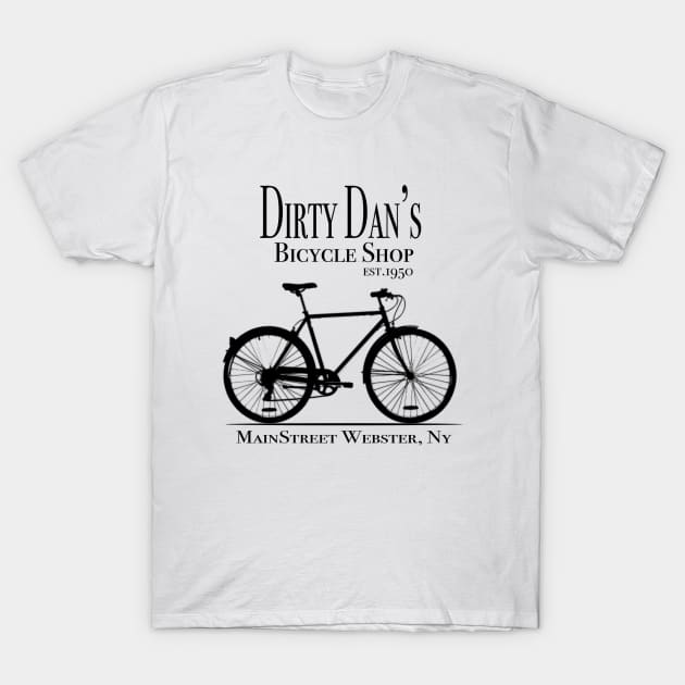 Dirty Dan's Bicycle Shop T-Shirt by BlacBoxApparel